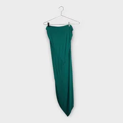 Teal Strapless Midi Dress