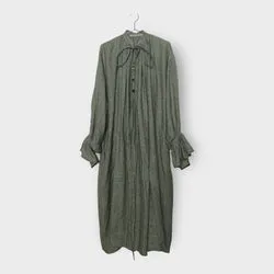 Grey Tweed Long Sleeve Maxi Smock Dress