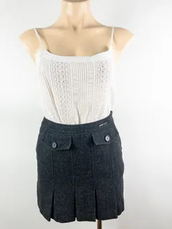 Vintage Grey Mini Wool Skirt XS