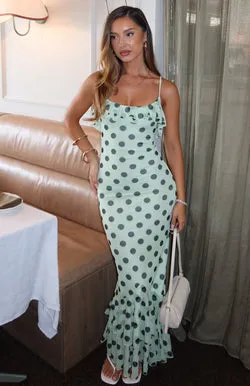 Amped Up Midi Dress Melon/Black Polka Dot