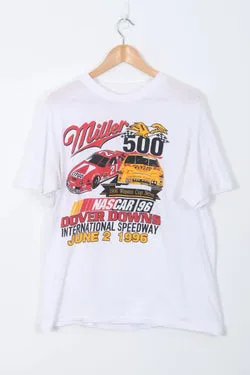 Vintage 1996 NASCAR Winston Cup Series Graphic Car Print White Tee (M)
