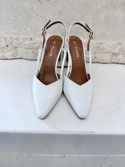 Mi Piaci White Leather Court Shoes - Size 38