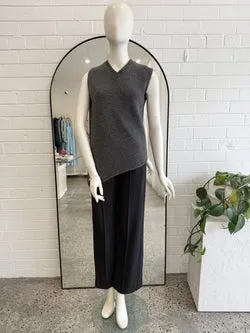 Jill Sander Charcoal Knit Vest - Size 36 (8 - 10)