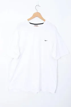 Vintage NIKE Embroidered Swoosh Logo White T-Shirt (XXXL)