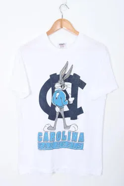 Vintage UNC Carolina Tar Heels 1993 Bugs Bunny Single Stitch T-Shirt USA Made (M)