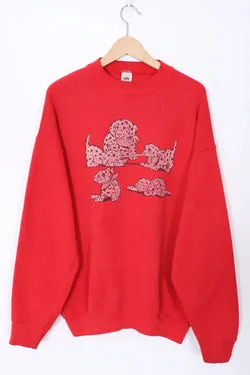 Vintage Dalmatian Puppies Red Sweatshirt USA Made (XL)