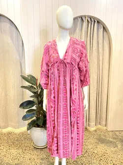 Kinga Csilla Pink Toucan Fields Maxi Dress - Size 12