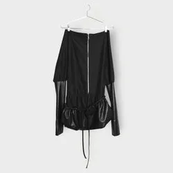 Taffeta & Leather Bubble Dress