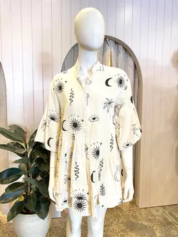 By Frankie Celestial Mini Dress - Size Small (10)