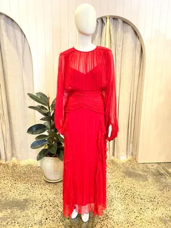Shona Joy Red Marquis Maxi Dress - Size 16