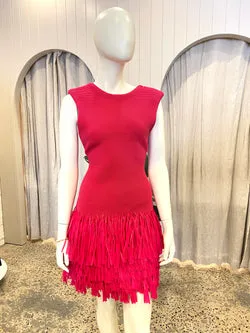 AJE Rushes Raffia Knit Mini Dress - Size XL