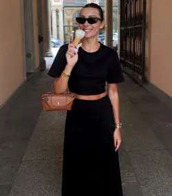 The Long Tie Skirt - Black