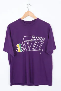 Vintage Utah Jazz Basketball Team NBA 50/50 USA Made Purple Tee (M-L)