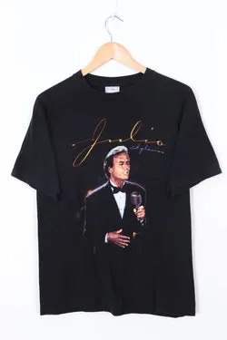 Vintage 1999 Julio Iglesias Promo Music Black Single Stitch T-Shirt (M)