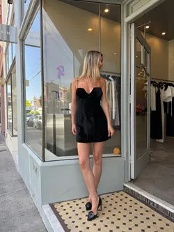 Velvet mini dress - black