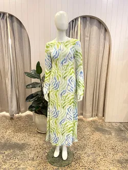 The Wolf Gang Blue and Green Ames Maxi Dress - Size S