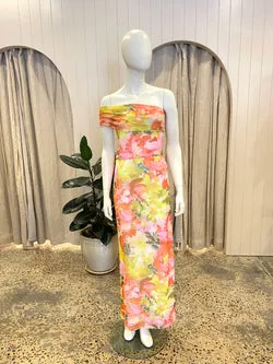 By Nicola Paloma Sleeveless Mesh Maxi Dress Floral Confetti  - Size 14