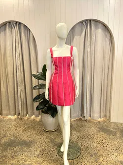 Eliya The Label 'Tahiti' Mini Dress in Magenta - Size M (10)