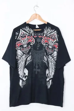 Vintage Y2K Salvation Gothic Skulls Red & Black T-Shirt (XL-XXL)