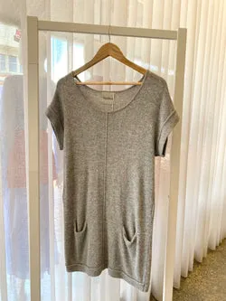 Max Mara Grey Wool Blend Knit Tunic Top/Dress - Size M