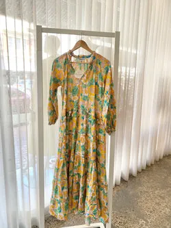 Bohemian Traders Floral Tiered Maxi Dress - Size 8