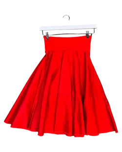 Sze 8 (S) | FOOL Red Swing Midi Skirt