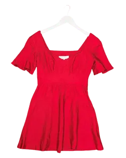 Size M | Jillian Boustred Dress Red Linen Dress NWT