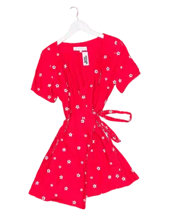Size M | Jillian Boustred Floral Linen Wrap Dress