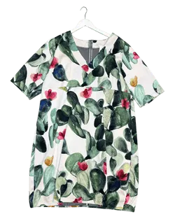 Size 22 (4XL) | Megan Salmon Watercolour Midi Dress