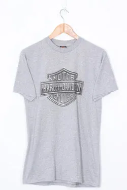 Vintage HARLEY DAVIDSON USA Flag & Eagle Puff Print Tee (S)