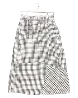 Size M | Naturals Linen Grid Mini Skirt
