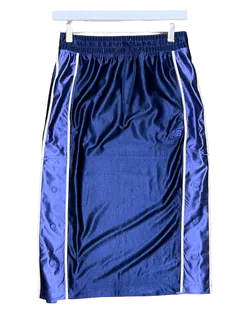 Size S | New Balance Blue Satin Midi Skirt