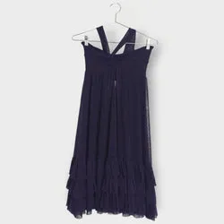 Mesh Ruffle Hem Dress