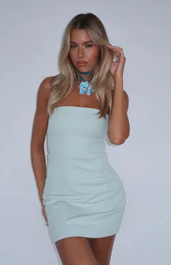 Keep Falling Strapless Mini Dress Mint