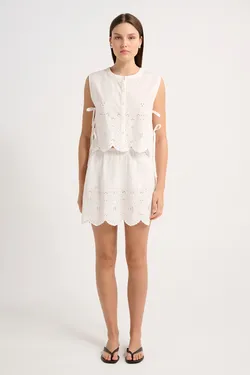 Isabella Mini Skirt - White
