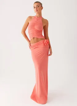 Jayce Maxi Skirt - Salmon