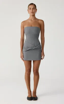 Jaylen Mini Dress (Slate Texture)