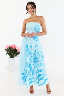 Josie Strapless Dress - Blue - FINAL SALE