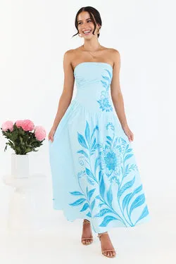 Josie Strapless Dress - Blue - FINAL SALE