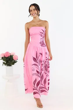 Josie Strapless Dress - Hot Pink - FINAL SALE