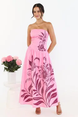 Josie Strapless Dress - Hot Pink - FINAL SALE