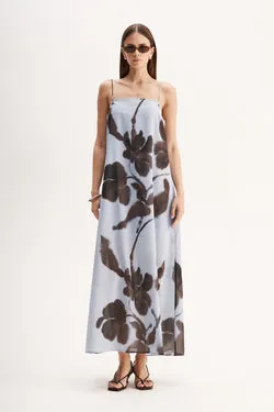 Monet Maxi Dress Chocolate Floral Print