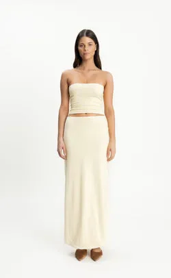 Tavina Maxi Skirt (Butter/White)