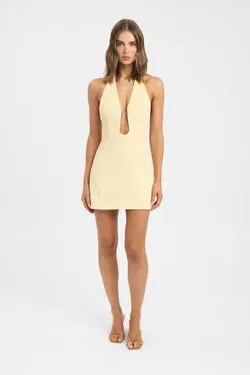 Oyster Low Cut Mini Dress