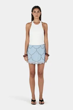 Marais Beaded Mini Skirt Cornflower