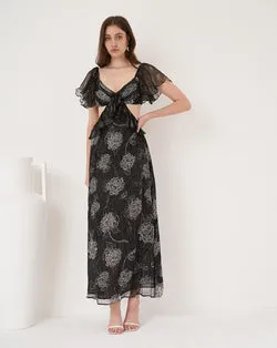 【LAST CHANCE 】Cerelia Silk Frill Midi Dress