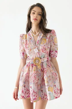 Aurora Silk Belt Mini Dress
