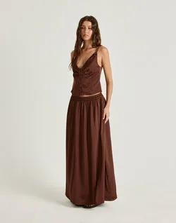 Enzo Maxi Skirt (Chocolate)