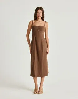 Duran Midi Dress (Chocolate)