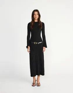 Robin Long Sleeve Maxi Dress (Black)